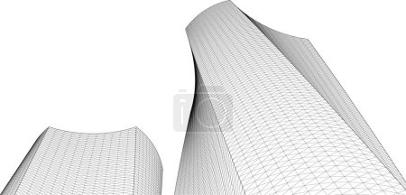 Illustration for Abstract urban cityscape with towers  3d illustration - Royalty Free Image