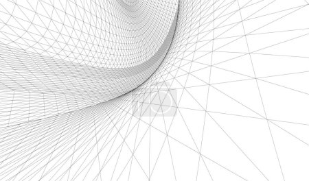 Ilustración de Geometría abstracta superficie ondulada 3d ilustración - Imagen libre de derechos