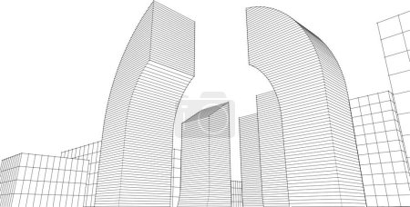 Ilustración de Arquitectura modular abstracta 3d ilustración - Imagen libre de derechos