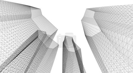 Téléchargez les illustrations : Architecture modulaire abstraite illustration 3D - en licence libre de droit