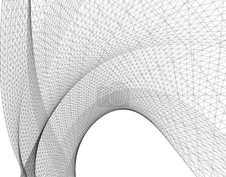 Téléchargez les photos : Géométrie abstraite surface ondulée illustration 3D - en image libre de droit