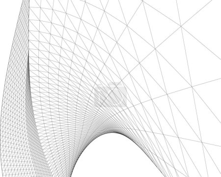 Foto de Geometría abstracta superficie ondulada 3d ilustración - Imagen libre de derechos