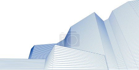 Illustration for Modern architecture modular facade 3d illustration - Royalty Free Image
