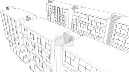 Illustration for Modern modular houses 3d illustration - Royalty Free Image