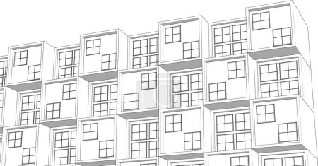Illustration for Modular house concept 3d vector illustration - Royalty Free Image