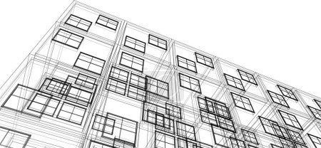 Ilustración de Concepto de casa modular 3d vector ilustración - Imagen libre de derechos