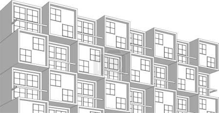 Illustration for Modular house concept 3d vector illustration - Royalty Free Image