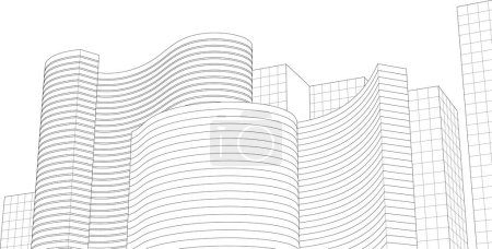 Téléchargez les illustrations : Architecture, ville urbaine abstraite illustration 3D - en licence libre de droit