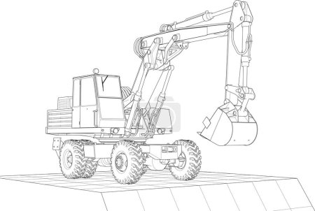 Illustration for Excavator with a white  background - Royalty Free Image