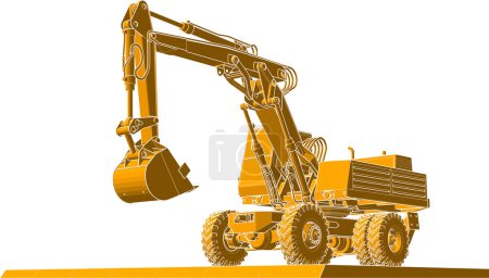 Illustration for Excavator with a white  background - Royalty Free Image