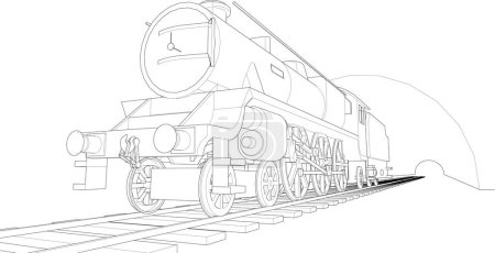 Ilustración de 3d representación de una locomotora, transporte - Imagen libre de derechos