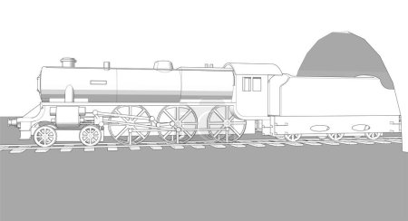 Illustration for 3d rendering of a locomotive, transport - Royalty Free Image
