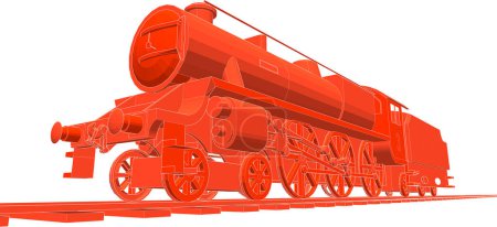 Téléchargez les illustrations : 3d rendu d'une locomotive, transport - en licence libre de droit