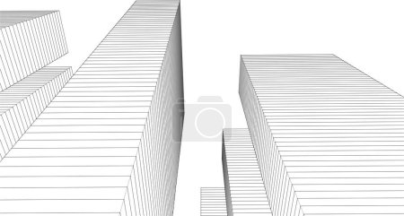 Illustration for Architecture, abstract urban  city 3d illustration - Royalty Free Image