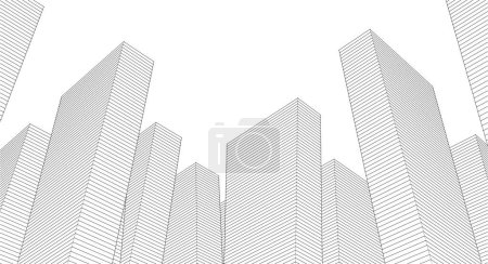 Illustration for Architecture, abstract urban  city 3d illustration - Royalty Free Image