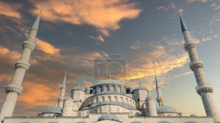 Foto de Mezquita Suleymaniye en Estambul Turquía. Foto islámica. eid al adha o fiesta del concepto de sacrificio. Bayrami urbano - Imagen libre de derechos