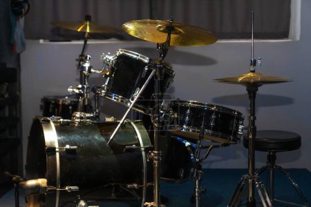 Photo for Close-up of a drum kit in a music studio - Royalty Free Image