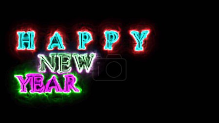 Photo for New Year Wishes Glowing Typography Digital Rendering - Royalty Free Image