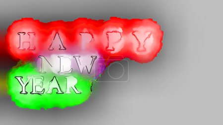 Photo for New Year Wishes Glowing Typography Digital Rendering - Royalty Free Image
