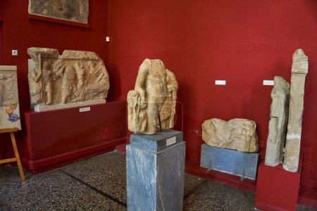 Photo for Interior view of the Archaeological Museum of Sparta. It houses thousands of finds from the ancient Acropolis of Sparta, known as the Lakedaemonia - Royalty Free Image