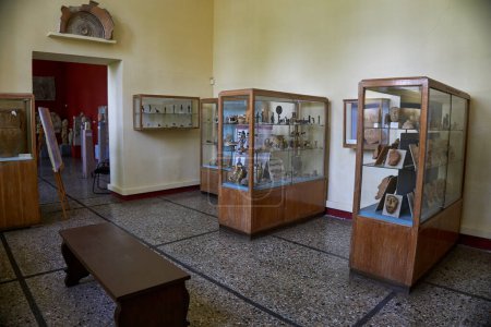 Photo for Interior view of the Archaeological Museum of Sparta. It houses thousands of finds from the ancient Acropolis of Sparta, known as the Lakedaemonia - Royalty Free Image