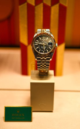Photo for Rolex Luxury Watches For Sale In Rolex Shop, Window Display in Switzerland. - Royalty Free Image