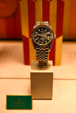 Photo for Rolex Luxury Watches For Sale In Rolex Shop, Window Display in Switzerland. - Royalty Free Image