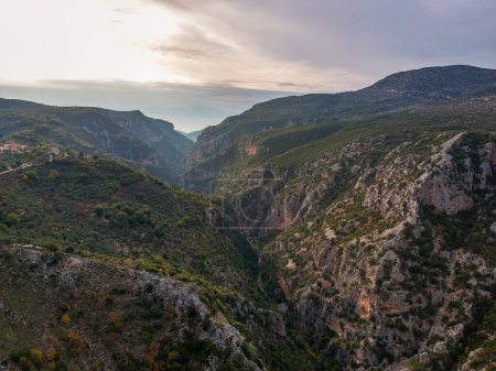Photo for Amazing view over the famous ridomo gorge in mountainous Mani area in Messenia, Peloponnese, in Greece - Royalty Free Image