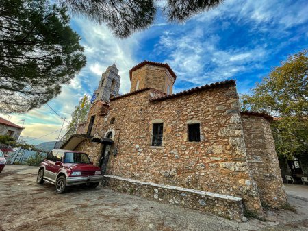 Photo for Old traditional church in Vorio village located near Kentro Avia and Pigadia Villages in Mani area, Messenia, GreeceMessenia, Greece - Royalty Free Image