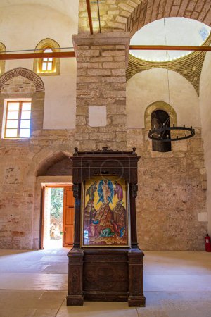 Photo for Inside the historical Church of the Transfiguration of the Savior inside the Castle area of Pylos city in Messenia, Greece. - Royalty Free Image