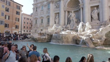 Photo for Italy 2023 - The Trevi Fountain in Rome downtown - It is the largest Baroque fountain in Rome and one of the most famous fountains in the world - touristic attraction and sightseeing - Royalty Free Image