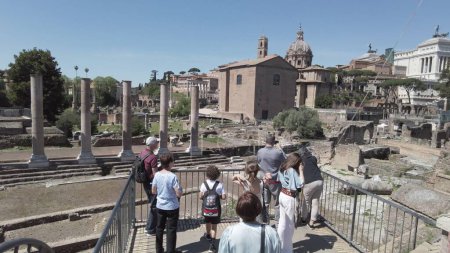 Photo for Europe, Italy , Rome 2023 - Fori Imperiali ( Imperial Forums ) Ara Paris - Antique historic Roman ruins of ancient Rome - Unesco Heritage World - tourist visiting sightseeing - Royalty Free Image