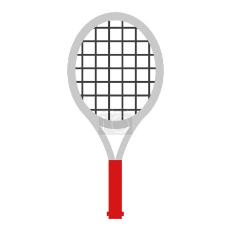 Illustration for Cute doodle style tennis racket. Isolated on white. - Royalty Free Image