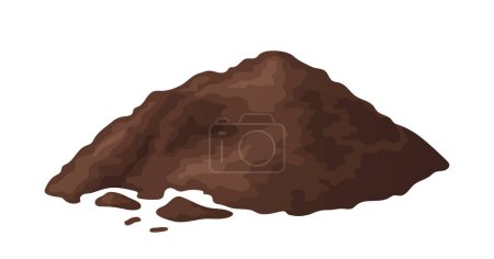 Illustration for Pile of soil in cartoon. Heap of ground for agricultural. Vector illustration isolated on white background. - Royalty Free Image