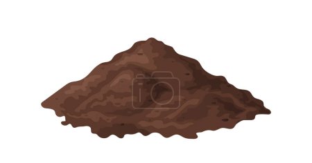 Illustration for Pile of soil in cartoon. Heap of ground for agricultural. Vector illustration isolated on white background. - Royalty Free Image