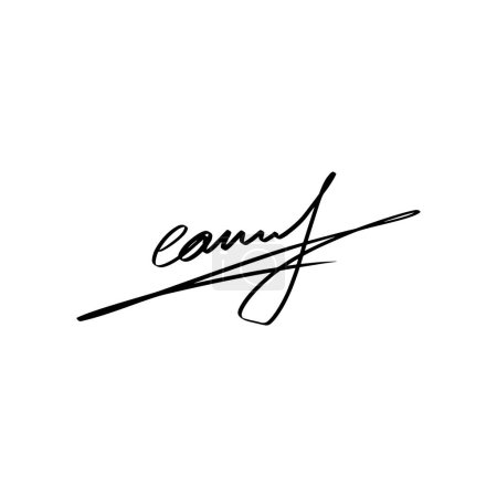 Illustration for Handwriting Autograph set. Personal fictitious signature calligraphy lettering. Scrawl imaginary name for document. Vector illustration on white background. - Royalty Free Image