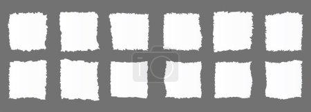 Illustration for Jagged torn paper set. Black shape ripper and strip. Texture grunge element collection. Vector illustration. - Royalty Free Image