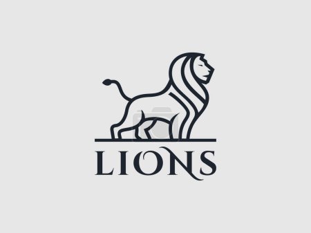 Illustration for Minimal lion logo, suitable for many business orientation. - Royalty Free Image