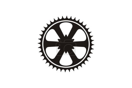 Téléchargez les illustrations : Noir et blanc Bicycle Gear Clip Art - en licence libre de droit