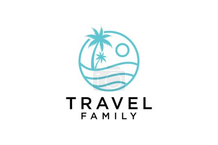 Ilustración de Playa océano surf logo plantilla abstracto verano. - Imagen libre de derechos