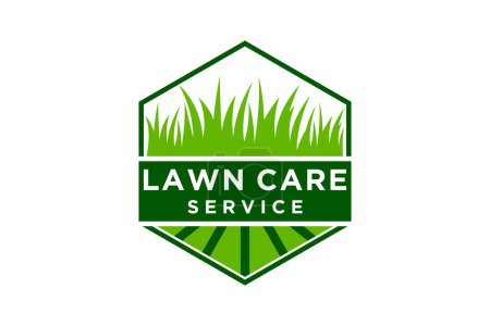 Ilustración de Plantilla de diseño de logotipo de hierba de cuidado del césped, paisaje, plantilla de diseño de logotipo de concepto de hierba - Imagen libre de derechos