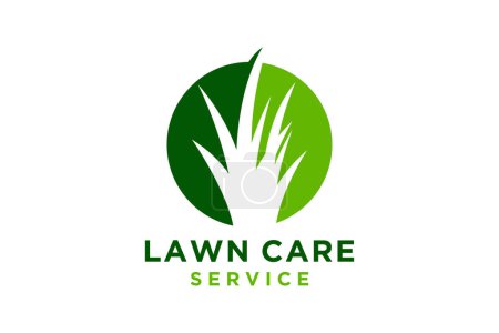 Grass logo design template of lawn care, landscape, grass concept logo design template