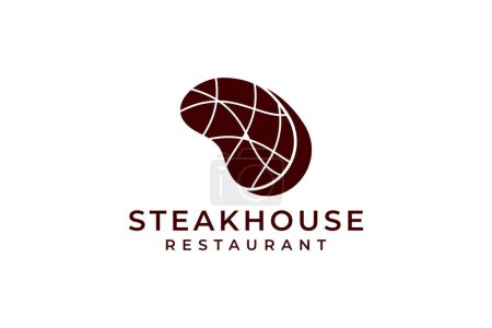 Illustration for BBQ and Steakhouse logo, logo template for steakhouse restaurant - Royalty Free Image