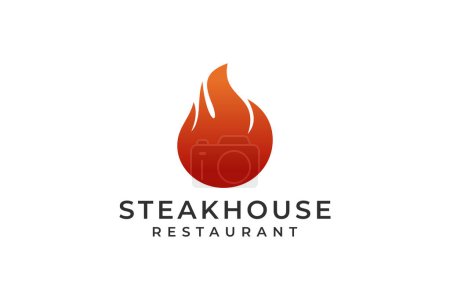 Illustration for BBQ and Steakhouse logo, logo template for steakhouse restaurant - Royalty Free Image