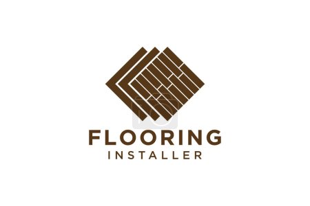 Flooring logo parquet vector illustration design