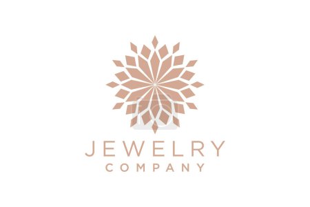 Luxurious jewelry with line art style logo icon design template. Elegant, gold, flat vector