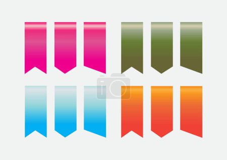 Illustration for Vertical vector different gradients ribbon for your design - Royalty Free Image