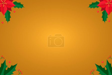 Illustration for Christmas background with holly berry, vector illustration - Royalty Free Image