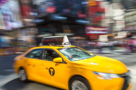 Photo for Yellow taxi, Times Square, Central Manhattan, New York, USA - Royalty Free Image
