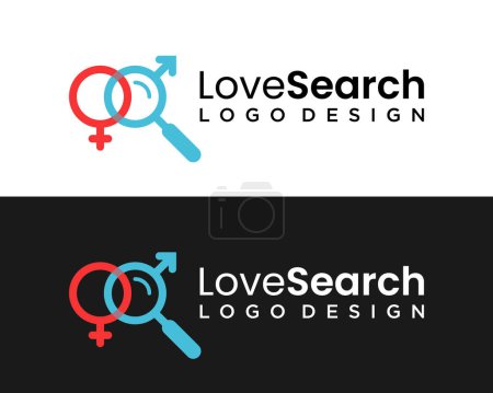 Ilustración de Logotipo de un hombre y una mujer que buscan un alma gemela. - Imagen libre de derechos